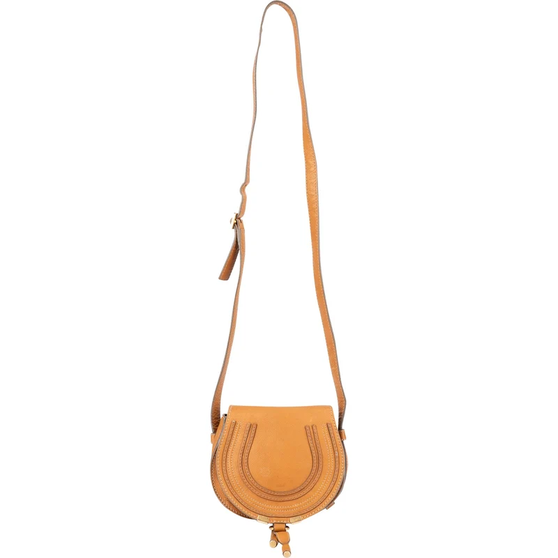 Chloé Grained Calfskin Marcie Saddle Small Crossbody Bag
