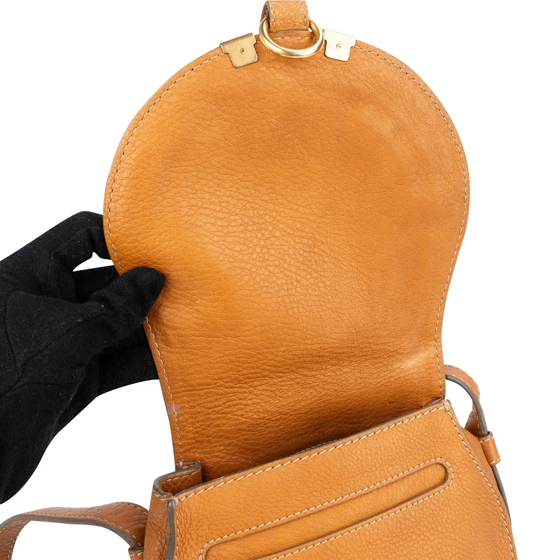 Chloé Grained Calfskin Marcie Saddle Small Crossbody Bag