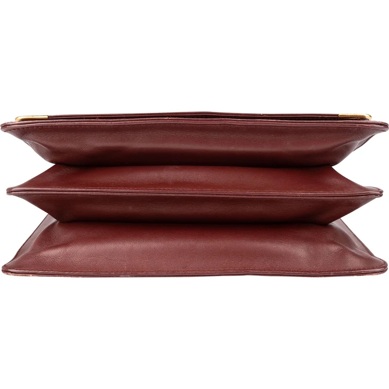 Cartier Must de Cartier Bordeaux Leather Messenger Crossbody Bag