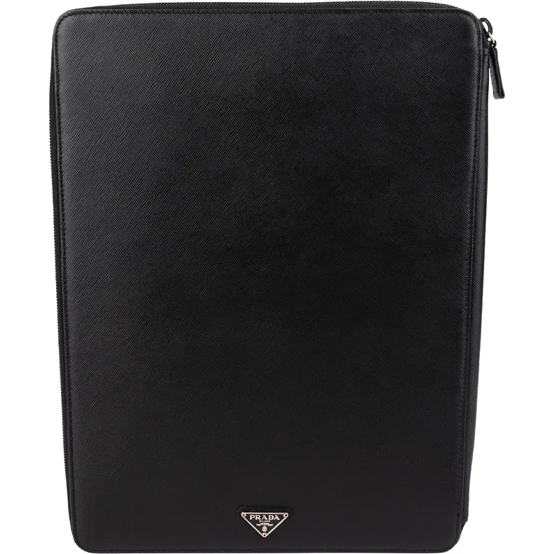 Prada Saffiano Leather Triangle Document Case Bag