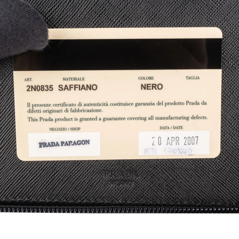 Prada Saffiano Leather Triangle Document Case Bag
