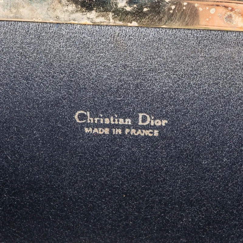 Christian Dior Oblique Trotter Monogram Canvas Kiss Lock Clutch