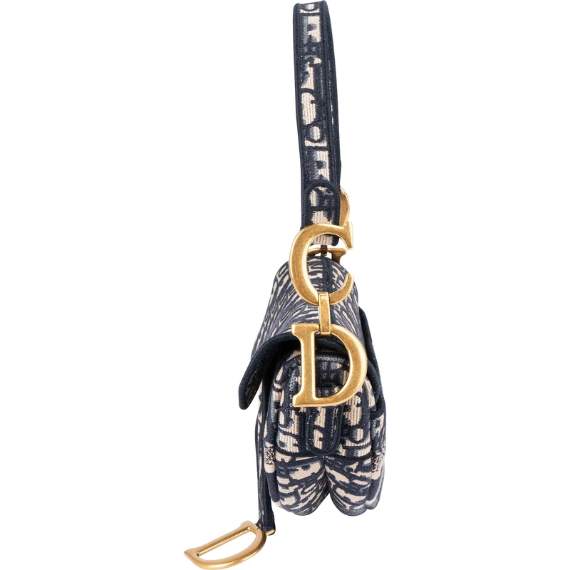 Christian Dior Oblique Trotter Monogram Jacquard Saddle Shoulder Bag