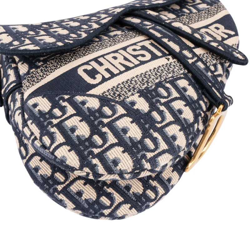 Christian Dior Oblique Trotter Monogram Jacquard Saddle Shoulder Bag