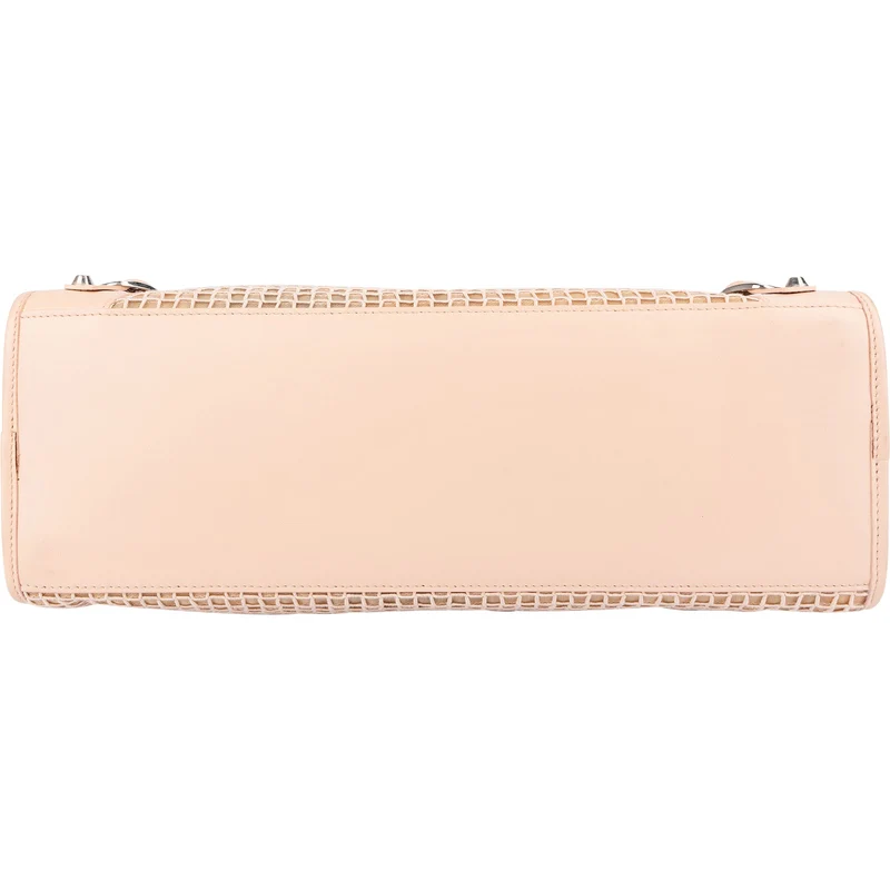 Balenciaga Stitched Checked Monogram Mesh Pink Leather City Handbag