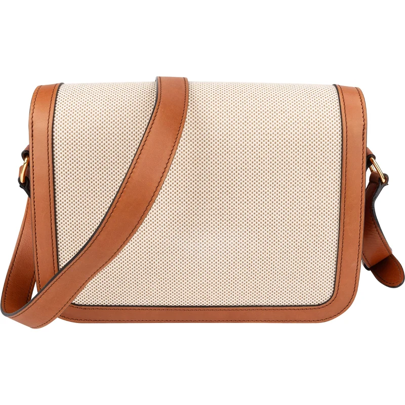 Celine Canvas & Calfskin Teen Triomphe Crossbody Bag