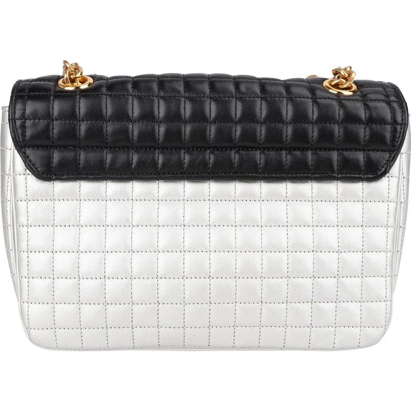 Celine Quilted Bicolor Calfskin Medium C Crossbody Bag