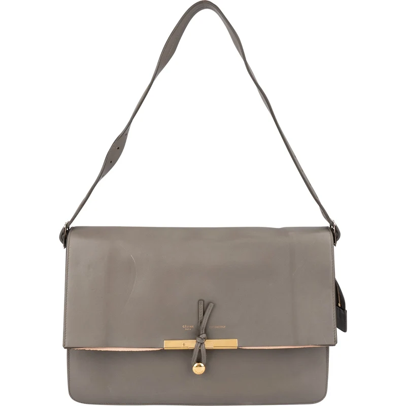 Céline Grey Calfskin Blade Shoulder Bag
