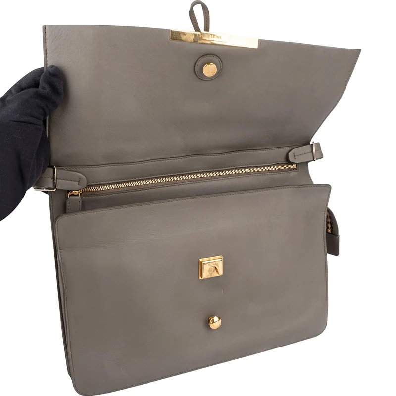 Céline Grey Calfskin Blade Shoulder Bag