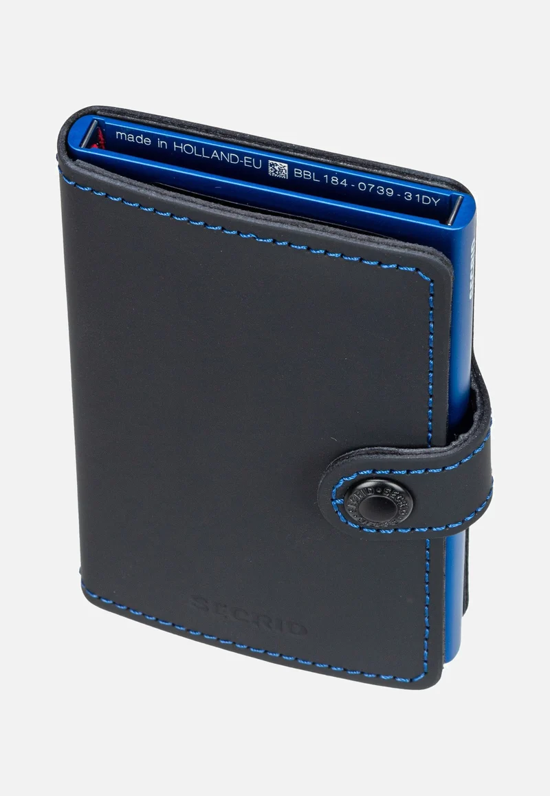 Miniwallet Matte Black & Blue - Portemonnaie