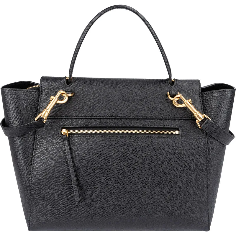 Celine Black Grained Calfskin Belt Handbag