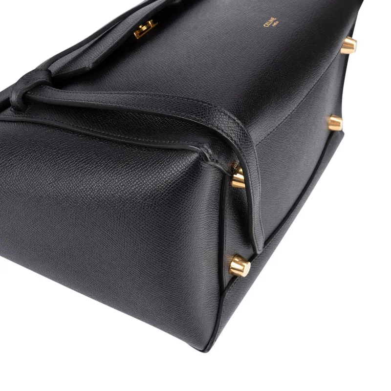 Celine Black Grained Calfskin Belt Handbag