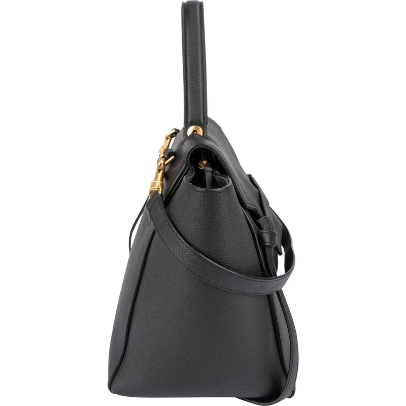 Celine Black Grained Calfskin Belt Handbag