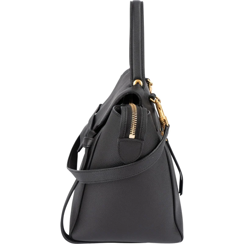 Celine Black Grained Calfskin Belt Handbag