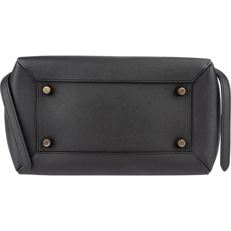 Celine Black Grained Calfskin Belt Handbag