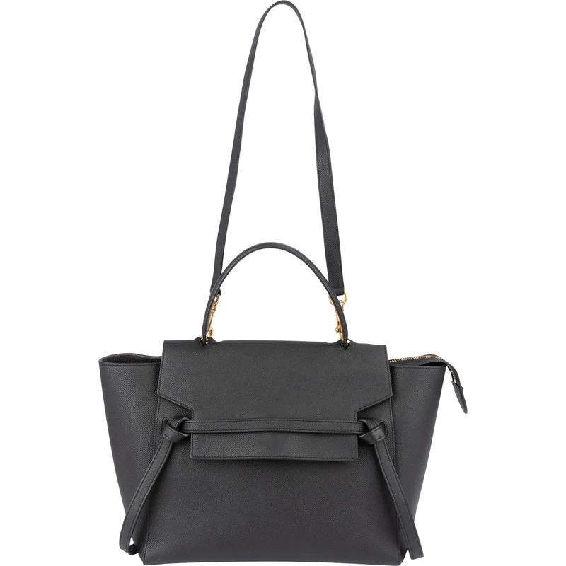 Celine Black Grained Calfskin Belt Handbag