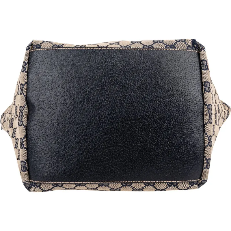 Gucci Monogram GG Canvas Web Handle Tote Shopper Shoulder Bag