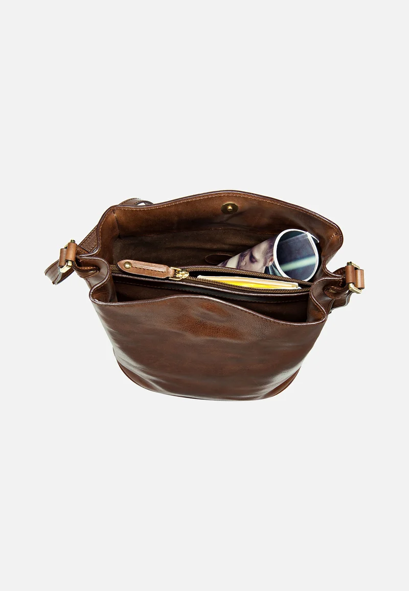 Story Donna Ledertasche Braun - Beuteltasche