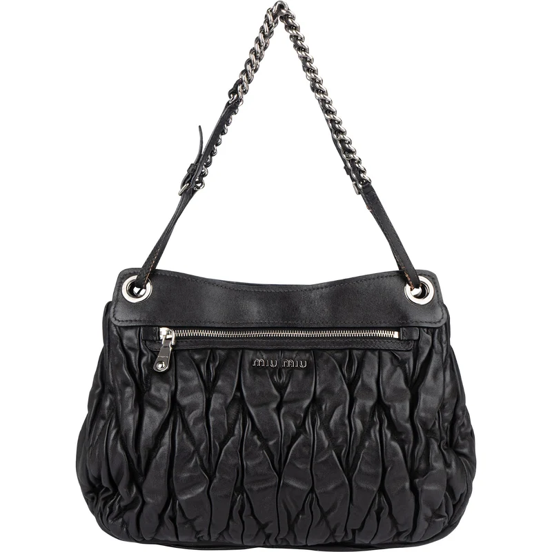 Miu Miu Matelassé Leather Hobo Shoulder Bag