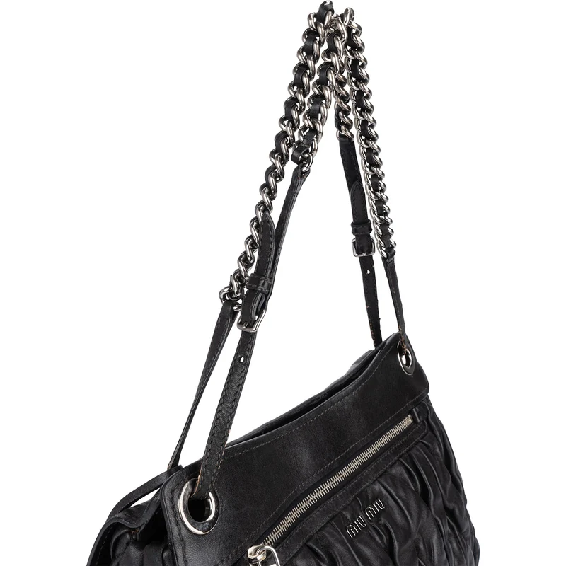 Miu Miu Matelassé Leather Hobo Shoulder Bag