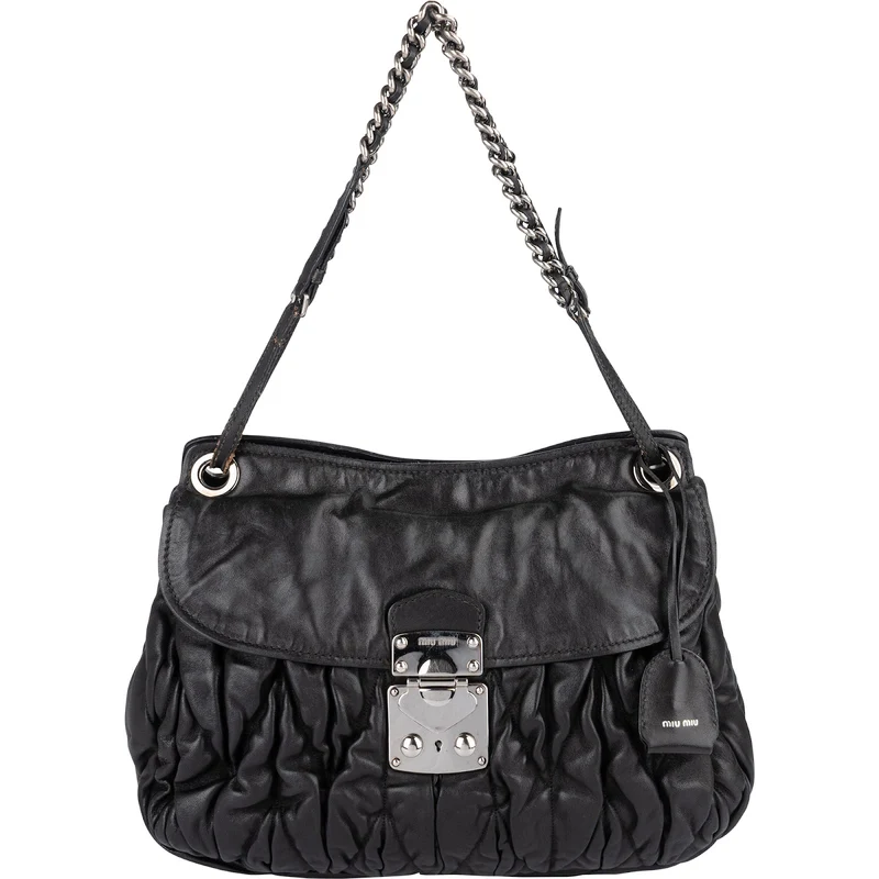 Miu Miu Matelassé Leather Hobo Shoulder Bag