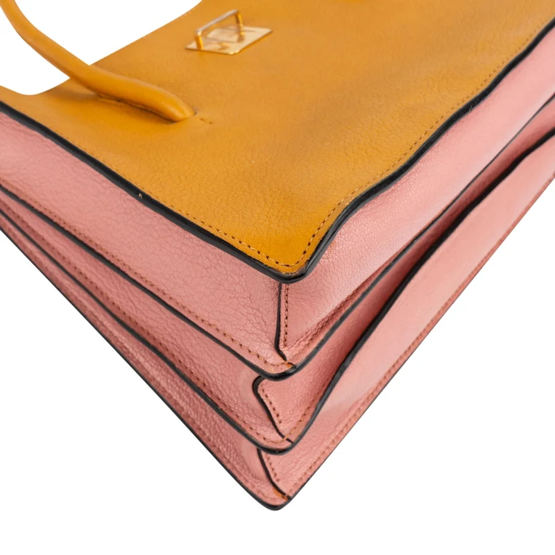 Miu Miu Bicolor Madras Leather Top Handle Handbag