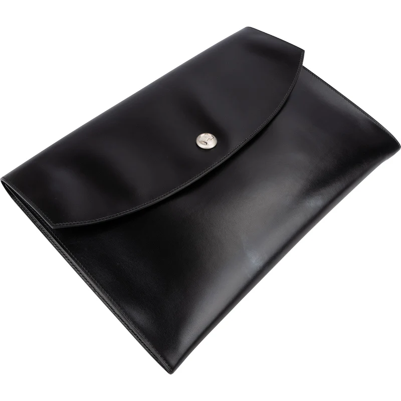 Hermès Noir Box Calfskin Rio Piano Clutch