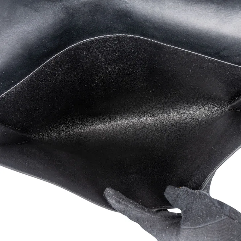 Hermès Noir Box Calfskin Rio Piano Clutch