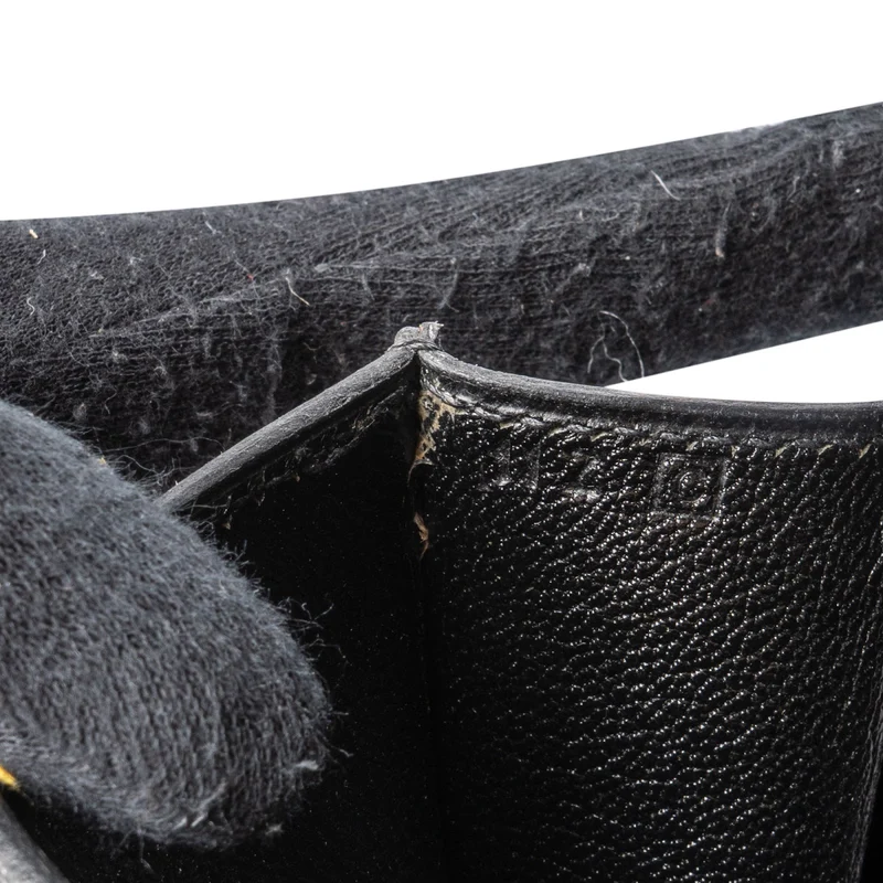 Hermès Noir Box Calfskin Rio Piano Clutch