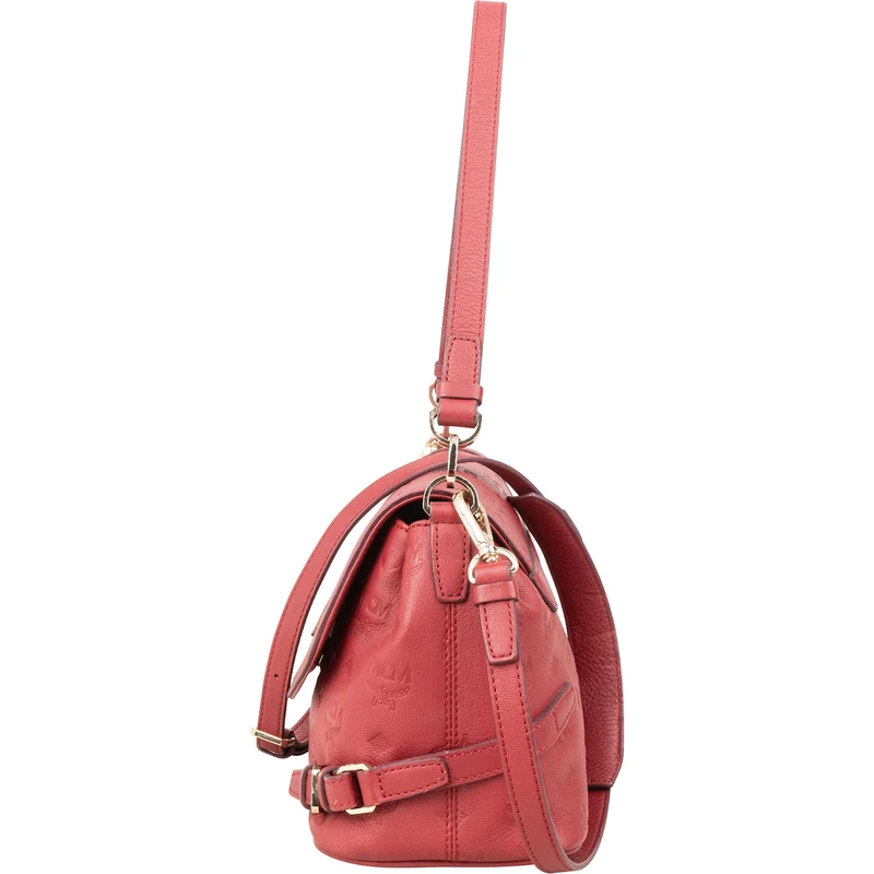 MCM Visetos Monogram Embossed Leather Patricia Saddle Shoulder Crossbody Bag