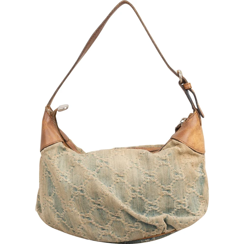 Gucci Monogram Denim GG Hobo Shoulder Bag