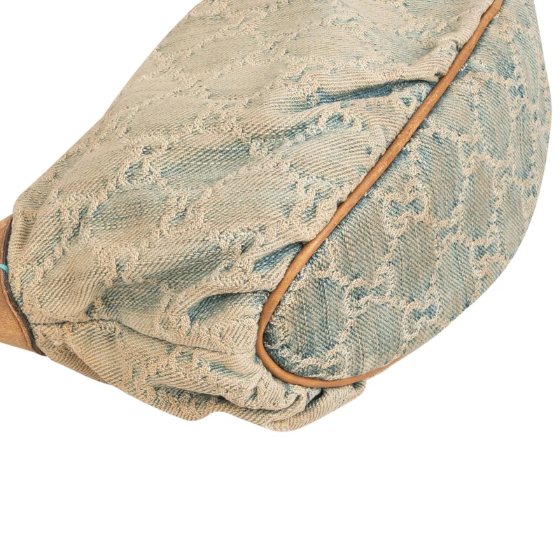 Gucci Monogram Denim GG Hobo Shoulder Bag