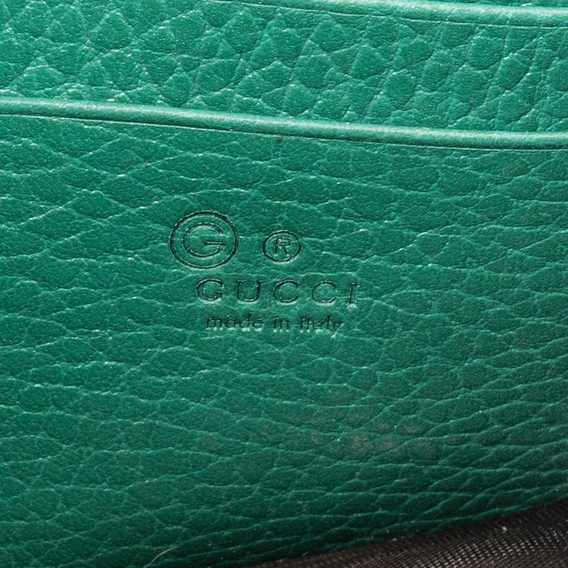 Gucci Pebbled Leather Interlocking GG Wallet On Chain Crossbody Bag