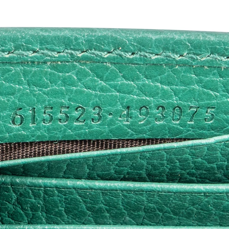 Gucci Pebbled Leather Interlocking GG Wallet On Chain Crossbody Bag