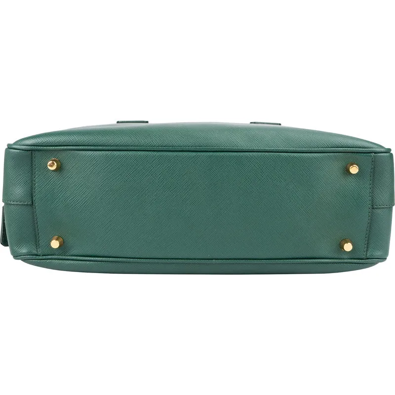 Prada Green Saffiano Leather Small Rectangular Coffer Handbag