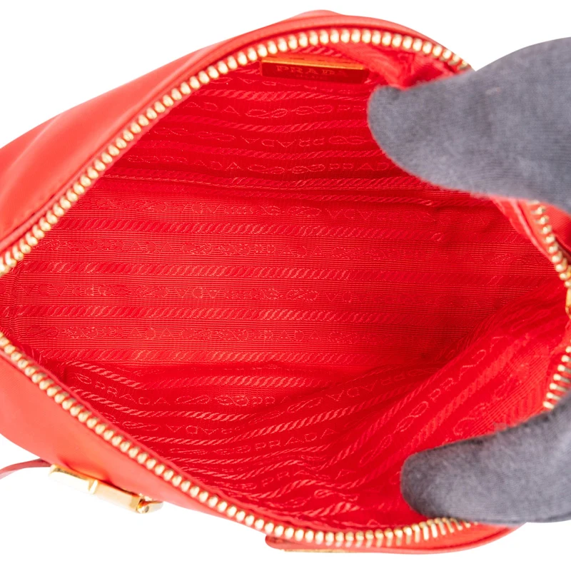 Prada Tessuto Nylon Saffiano Leather Shoulder Bag