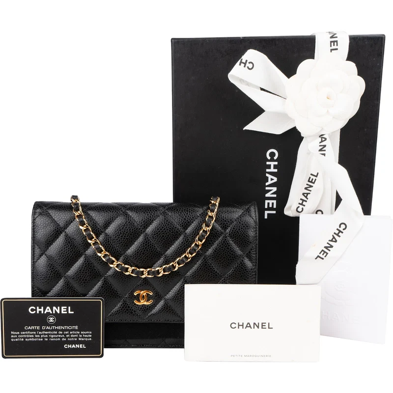 Chanel Caviar Leather Wallet On Chain Crossbody Bag