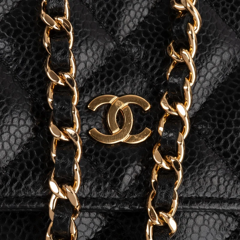 Chanel Caviar Leather Wallet On Chain Crossbody Bag