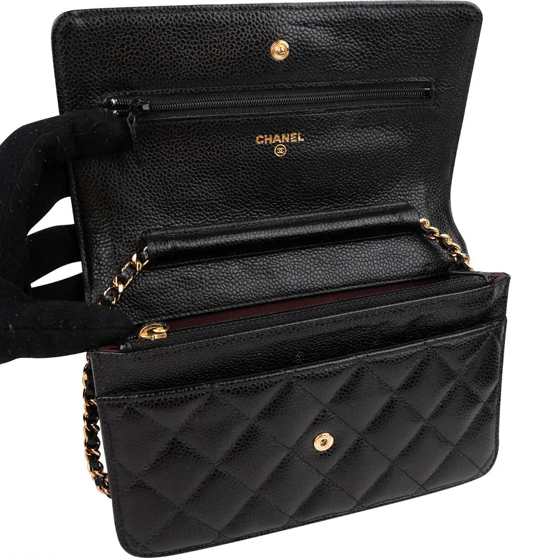 Chanel Caviar Leather Wallet On Chain Crossbody Bag