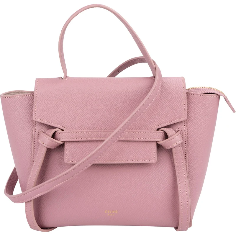 Celine Pink Grained Calfskin Nano Belt Handbag