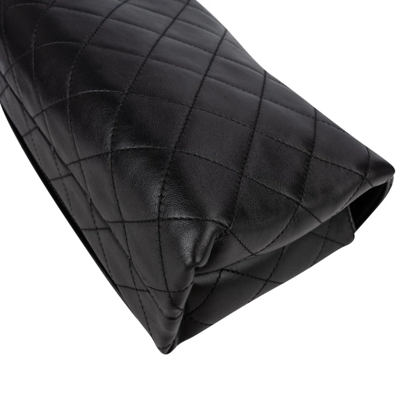 Chanel Quilted Lambskin Chain Spellout Letters Single Flap Crossbody Bag