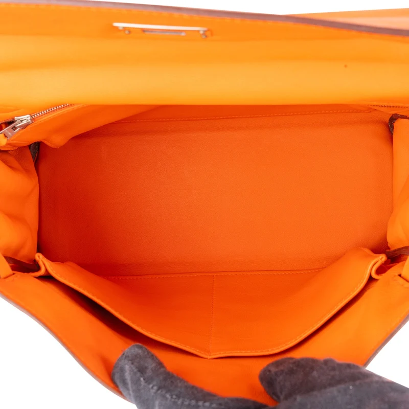 Hermès Orange Swift Leather Kelly 32 Handbag