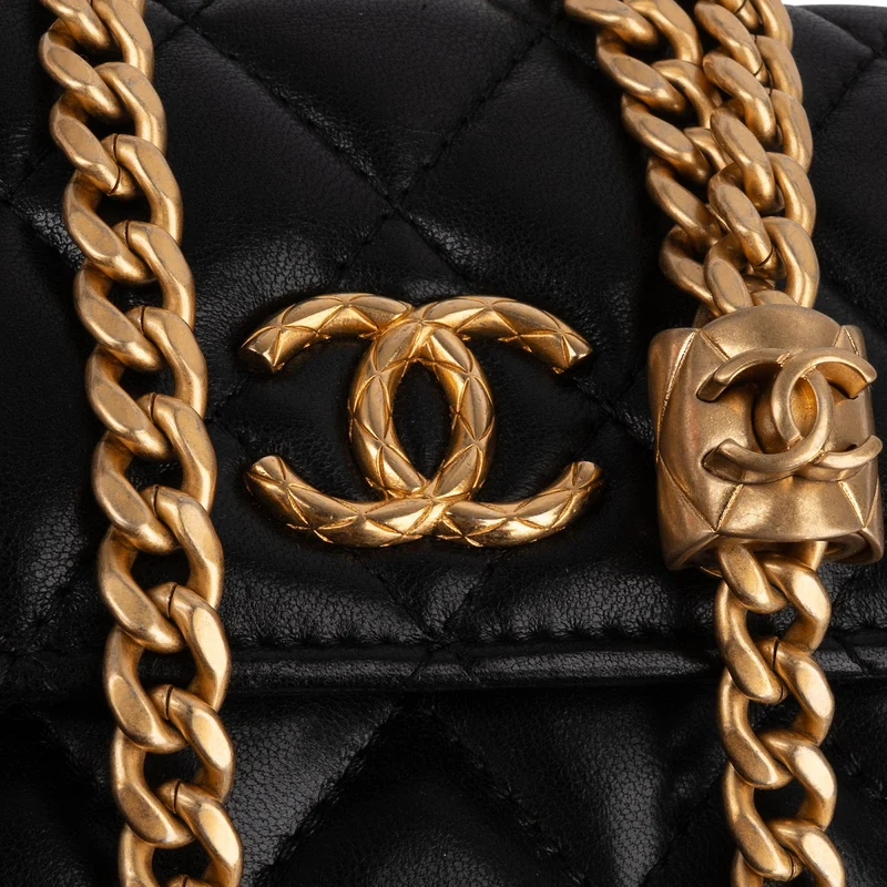 Chanel Quilted Lambskin Single Flap Adjustable Crossbody Bag