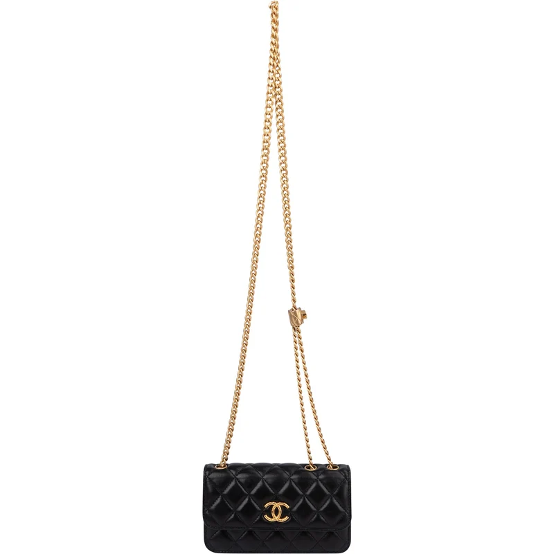 Chanel Quilted Lambskin Single Flap Adjustable Crossbody Bag