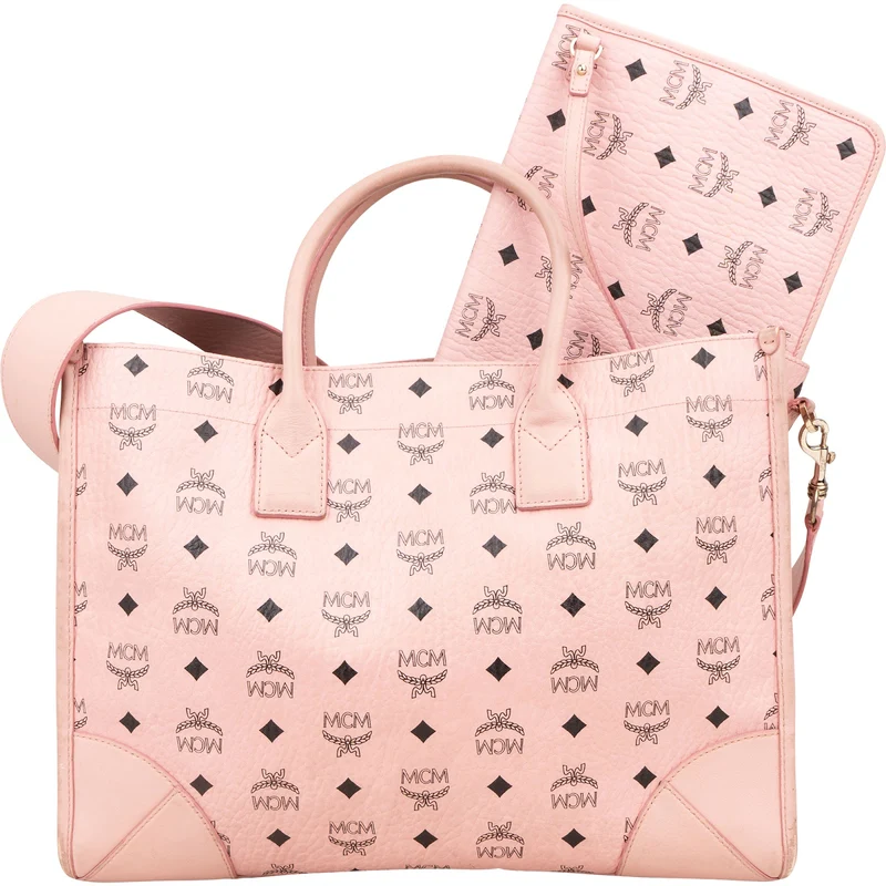 MCM Monogram Visetos Shopper Tote Bag