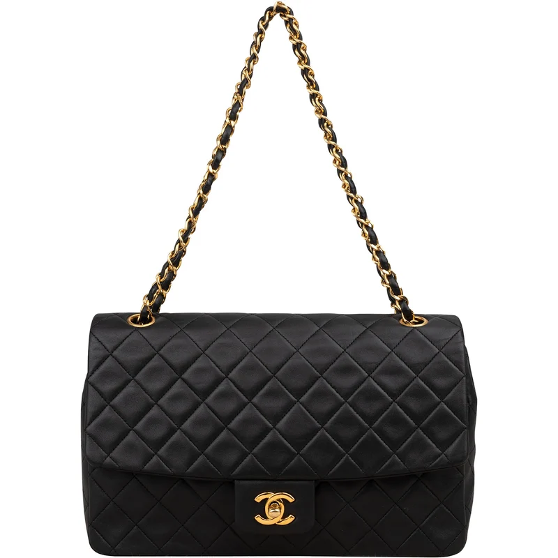 Chanel Quilted Lambskin 24K Gold Single Flap Shoulder Bag