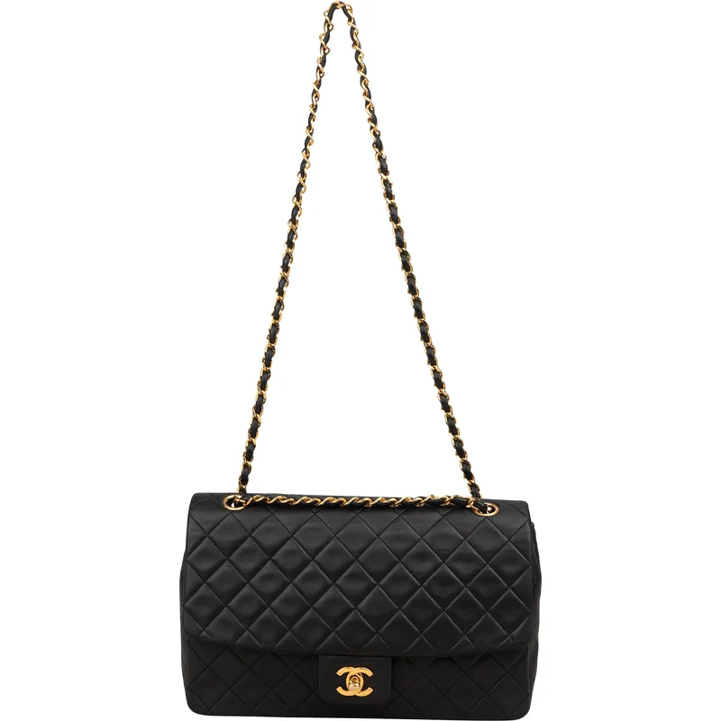 Chanel Quilted Lambskin 24K Gold Single Flap Shoulder Bag