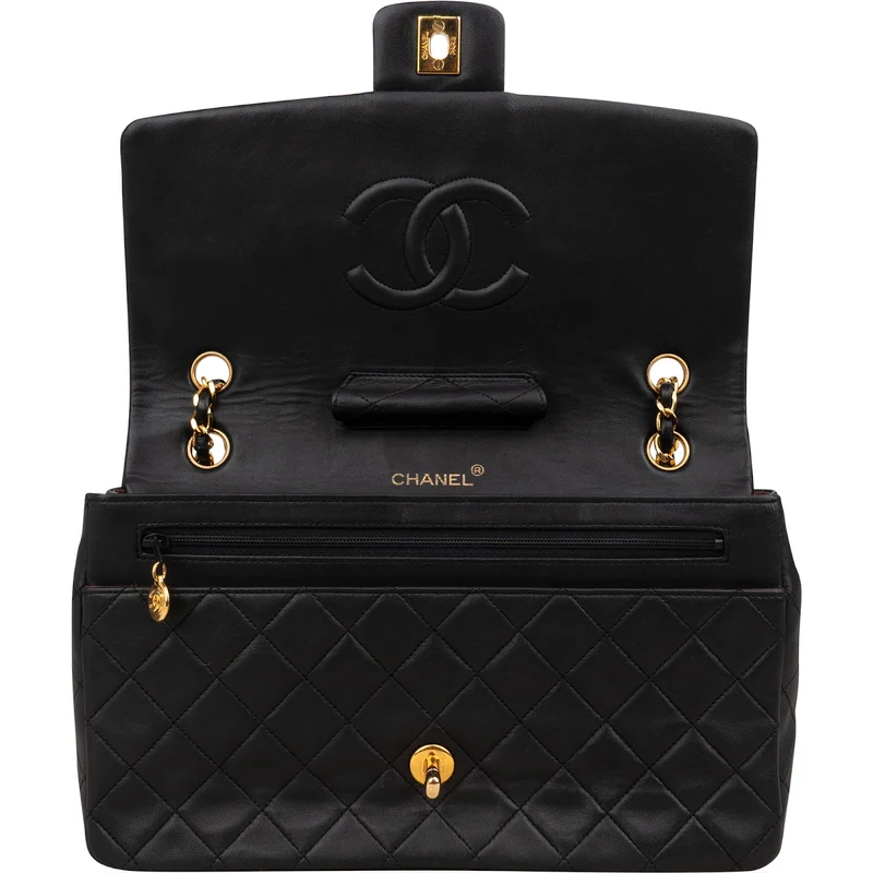 Chanel Quilted Lambskin 24K Gold Single Flap Shoulder Bag