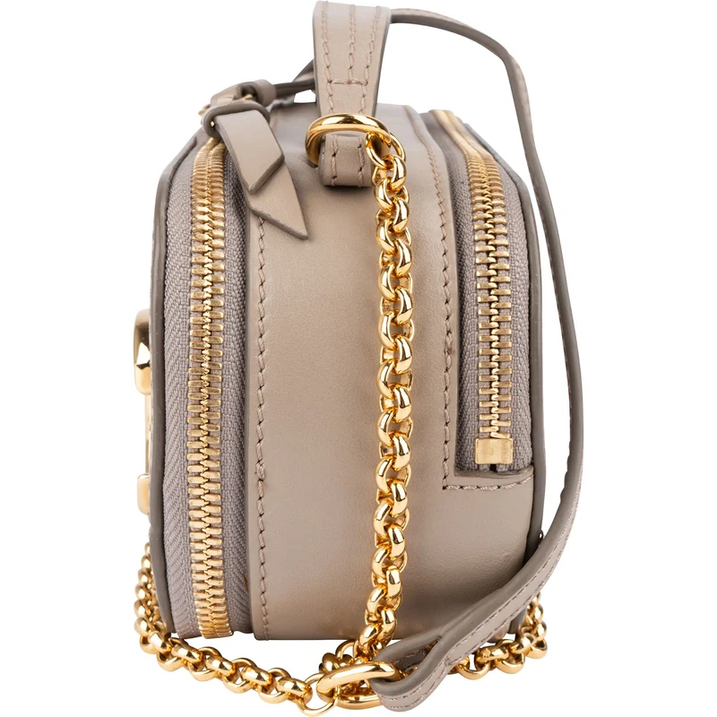 Chloé Taupe Leather C Vanity Mini Crossbody Bag