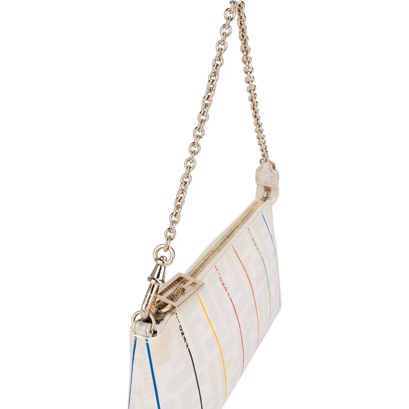 Monogram FF Zucca Pequin Rainbow Striped Pochette Accessoires Handbag